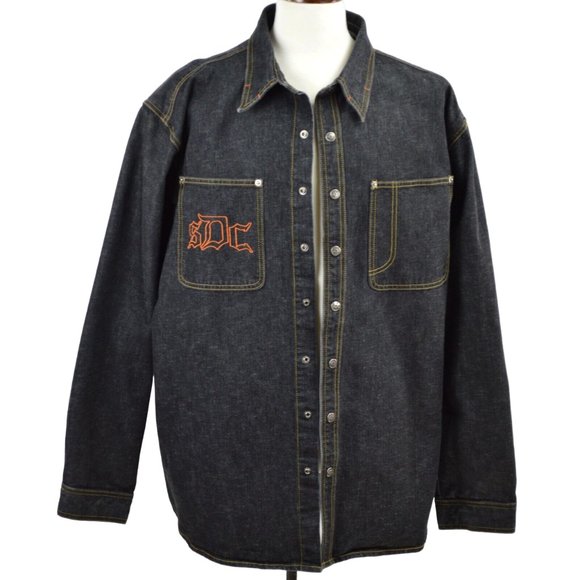 SNOOP DOGG Jeans Jacket Size 2XL Black Wash Denim Embroidered SDC Doggystyle - Picture 2 of 8